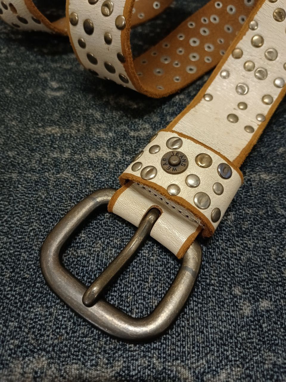 Leather STUDDED WEAR JEANS LEATHER BELT(SIZE 28-34) Size ONE SIZE - 4 Thumbnail