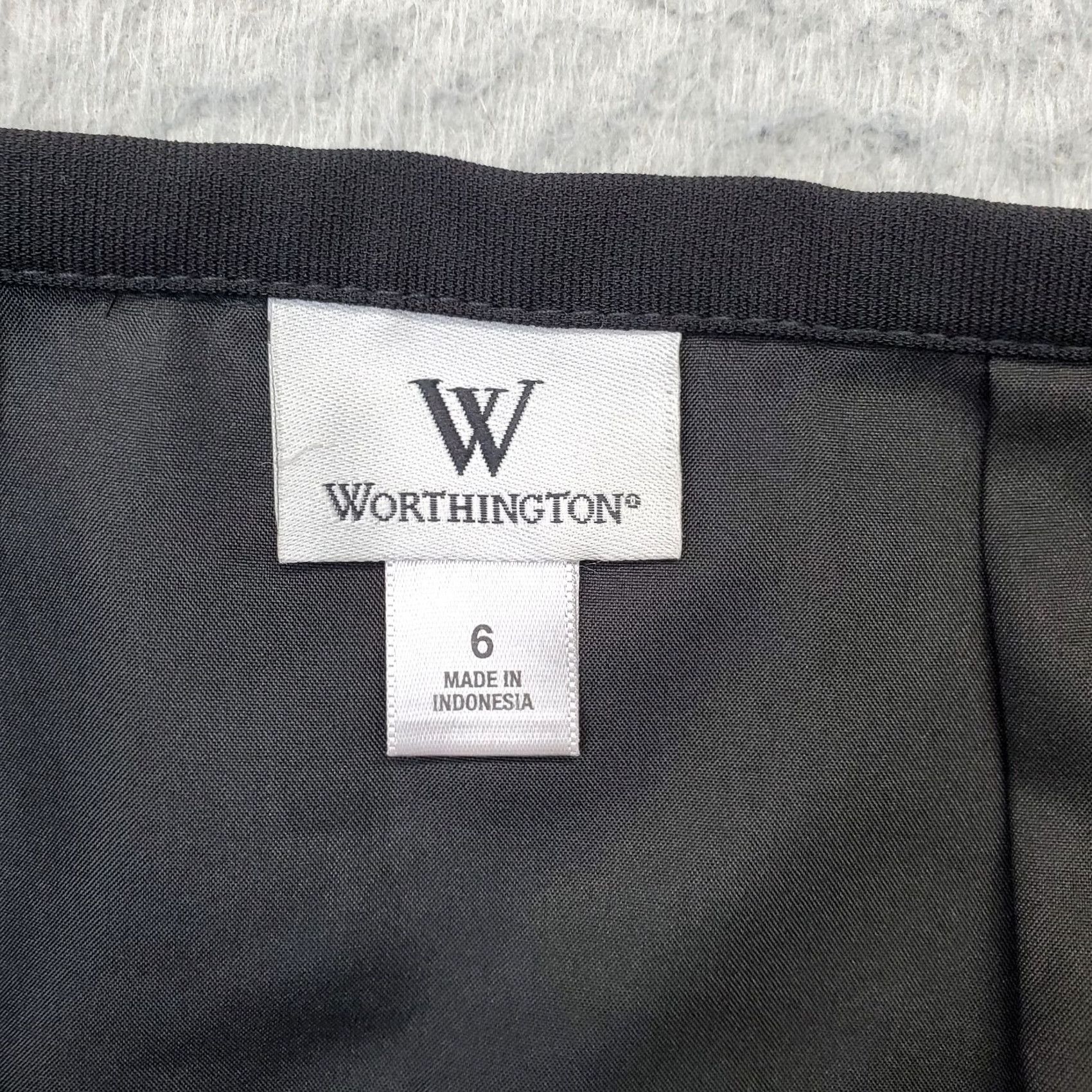 Worthington Worthington Wrap Skirt Womens Size 6 Black Lined Pull On A-line Casual Outdoor 90s? Size 28" / US 6 / IT 42 - 6 Thumbnail