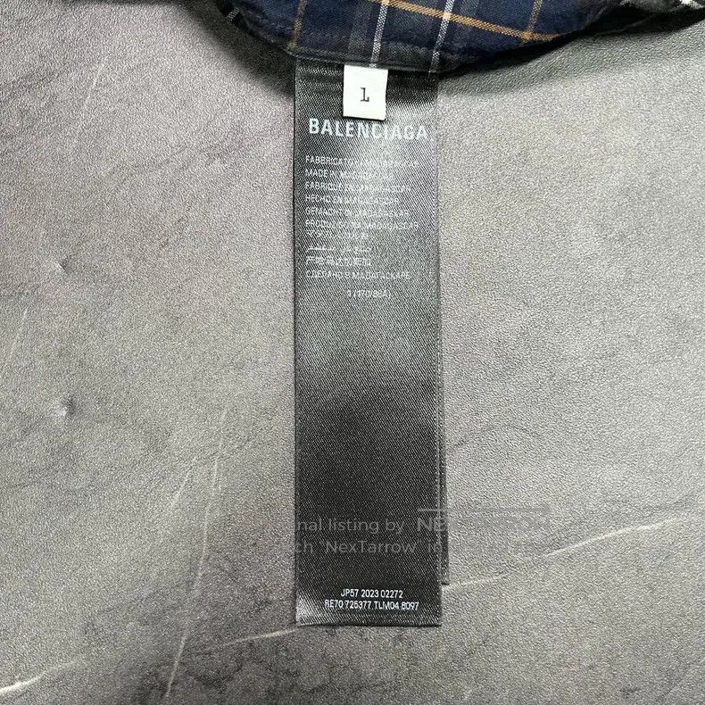 Balenciaga Balenciaga Plaid Shirt with Back Letter Logo L Size Size US S / EU 44-46 / 1 - 8 Thumbnail