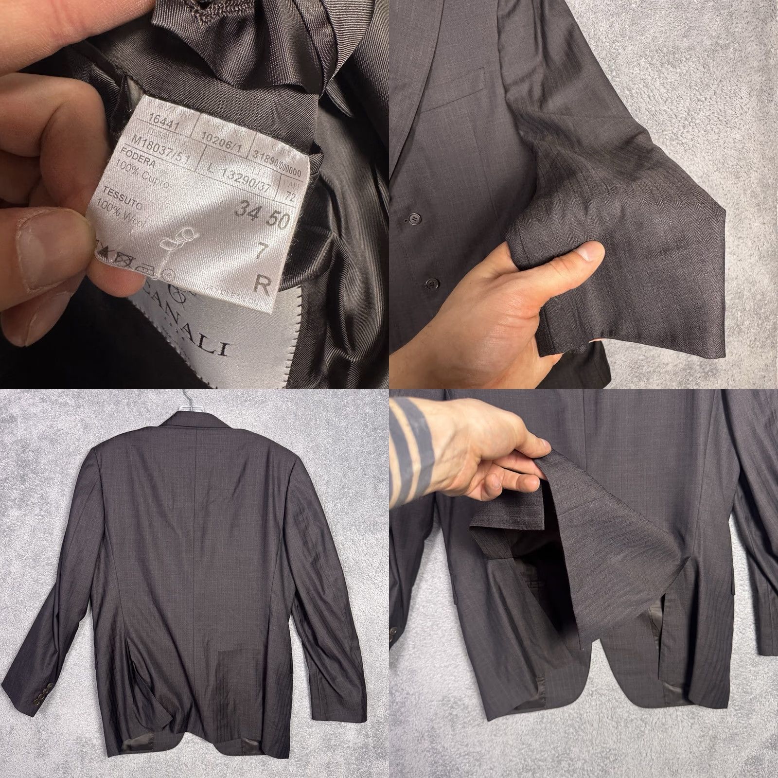 Canali Canali Sport Coat Mens EU 50 Regular Wool Brown Herringbone Notch Lapel 42" Chest Water Resistant Jacket Size US M / EU 48-50 / 2 - 9 Thumbnail