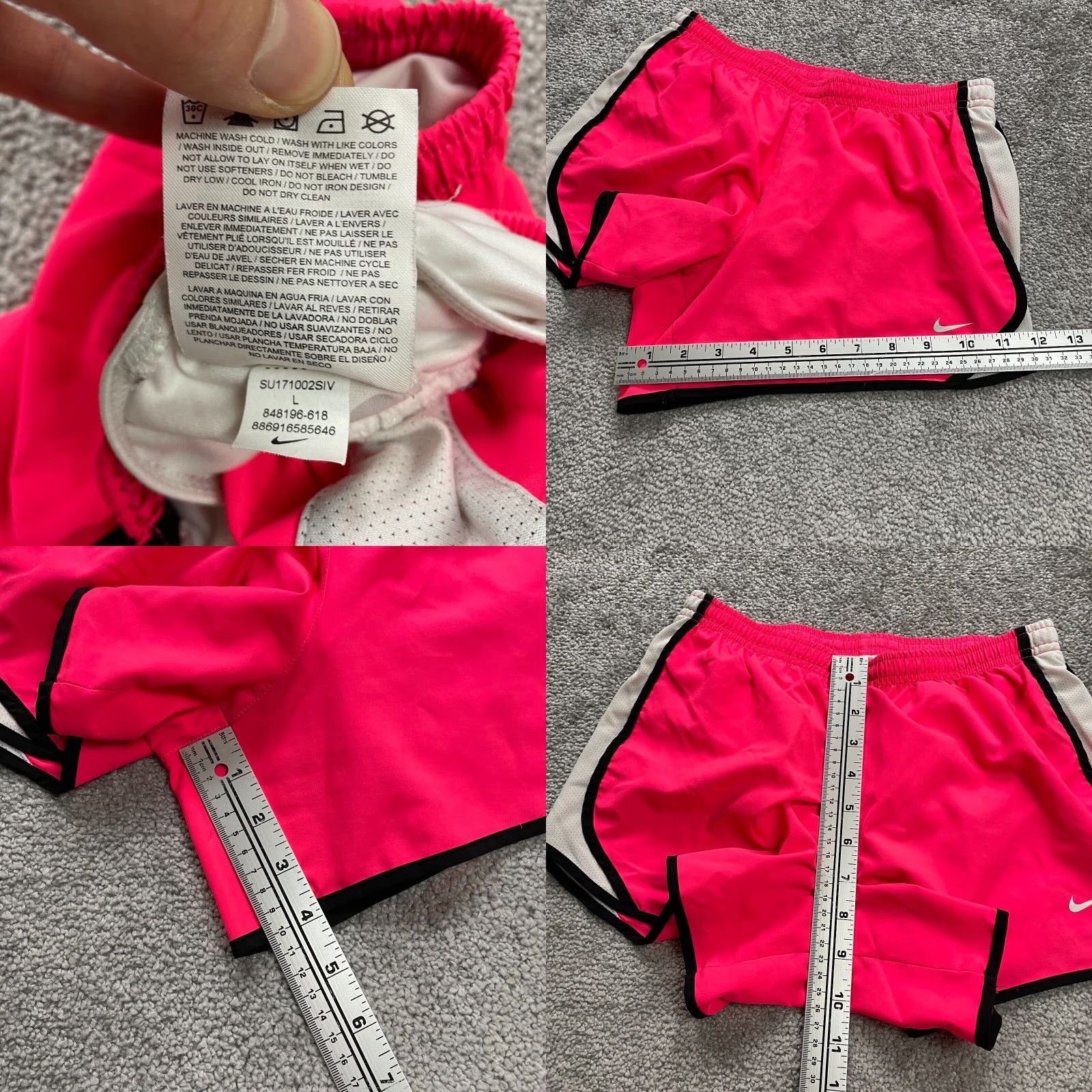 Nike Nike Dri-Fit Active Shorts Womens Large Pink Elastic Drawstring Gym Running 25x4 Size 36" / US 14 / IT 50 - 8 Thumbnail