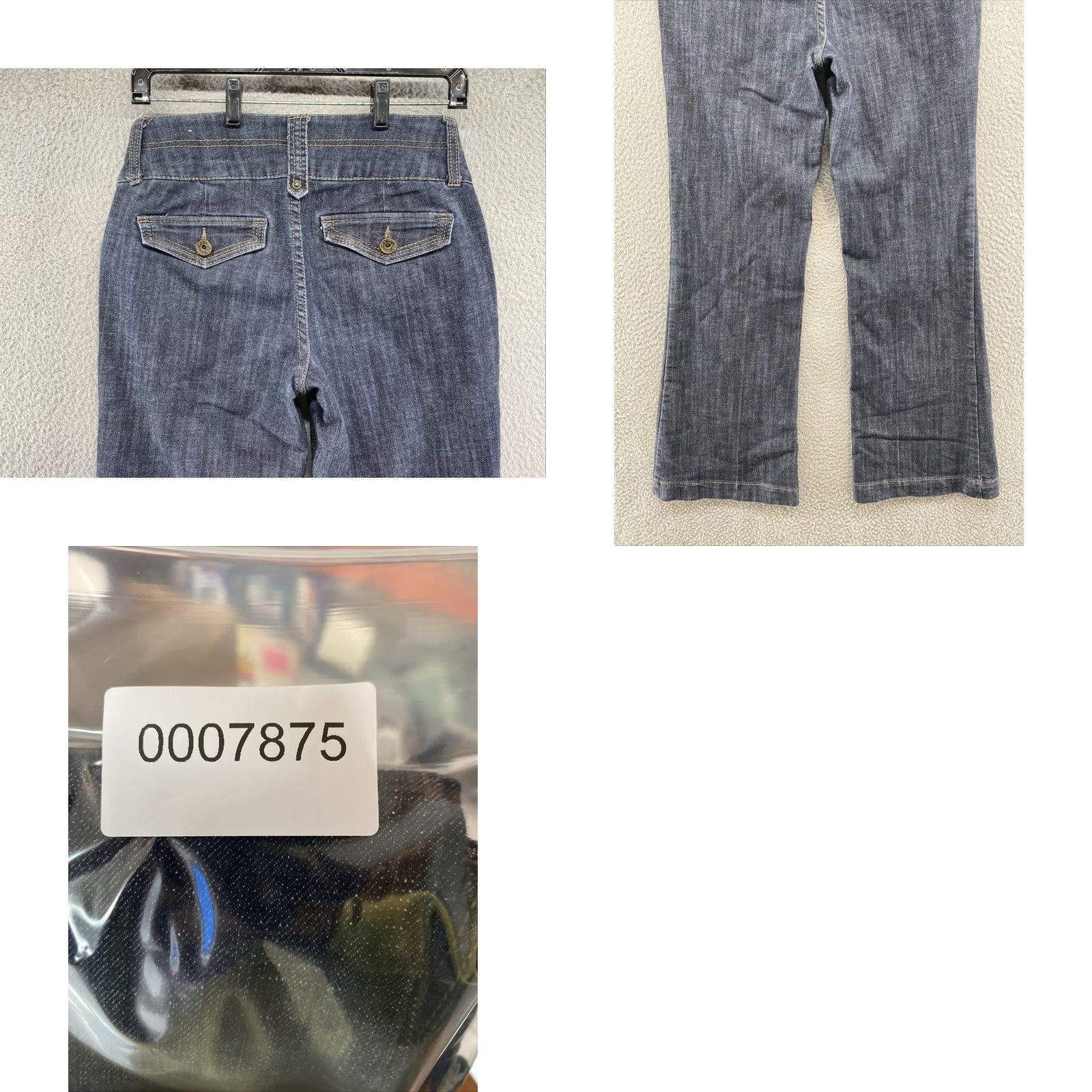 Vintage Maurices Womens Blue Denim Dark Wash Flap Pocket Wide Leg Jeans SZ 4s Regular Mid Rise Denim Pocket Western 5-Pocket Womens Size 27" / US 4 / IT 40 - 9 Thumbnail
