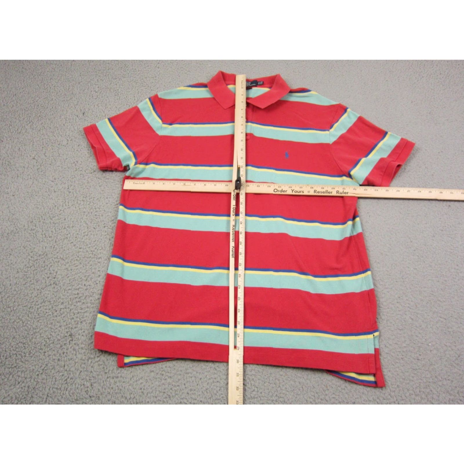 Polo Ralph Lauren VINTAGE Polo Ralph Lauren Polo Shirt Mens 2XL XXL Red Green Striped Pony Golf Size US XXL / EU 58 / 5 - 5 Thumbnail