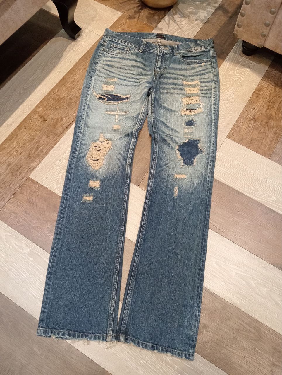 JACKROSE JACKROSE JAPAN BLUE DENIM DISTRESSED PANTS Size US 33 - 2 Thumbnail