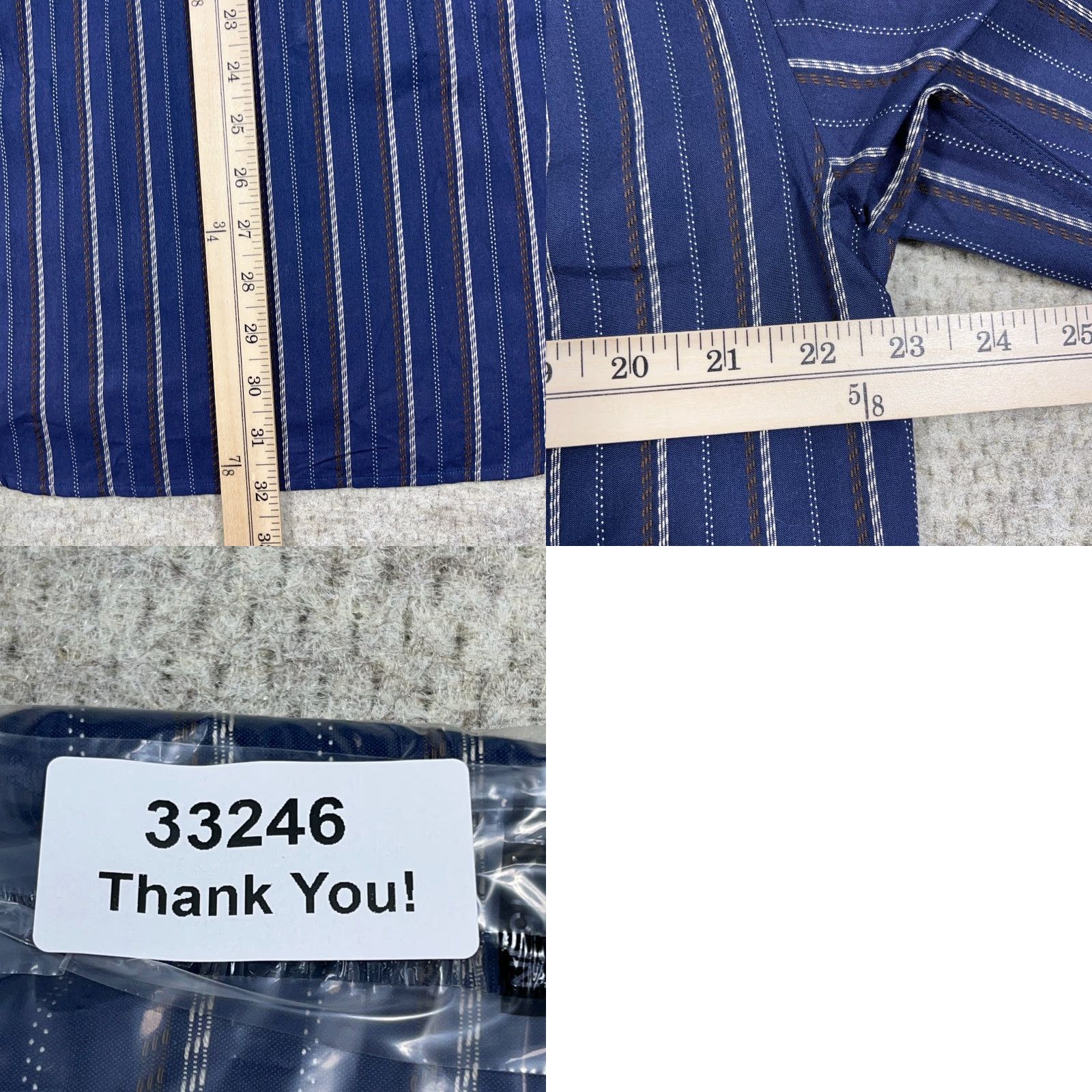 Lacoste Lacoste Shirt Men Size 40 Medium Blue Striped Button Up Pocket Dress Cotton A46 Size 40R - 8 Thumbnail