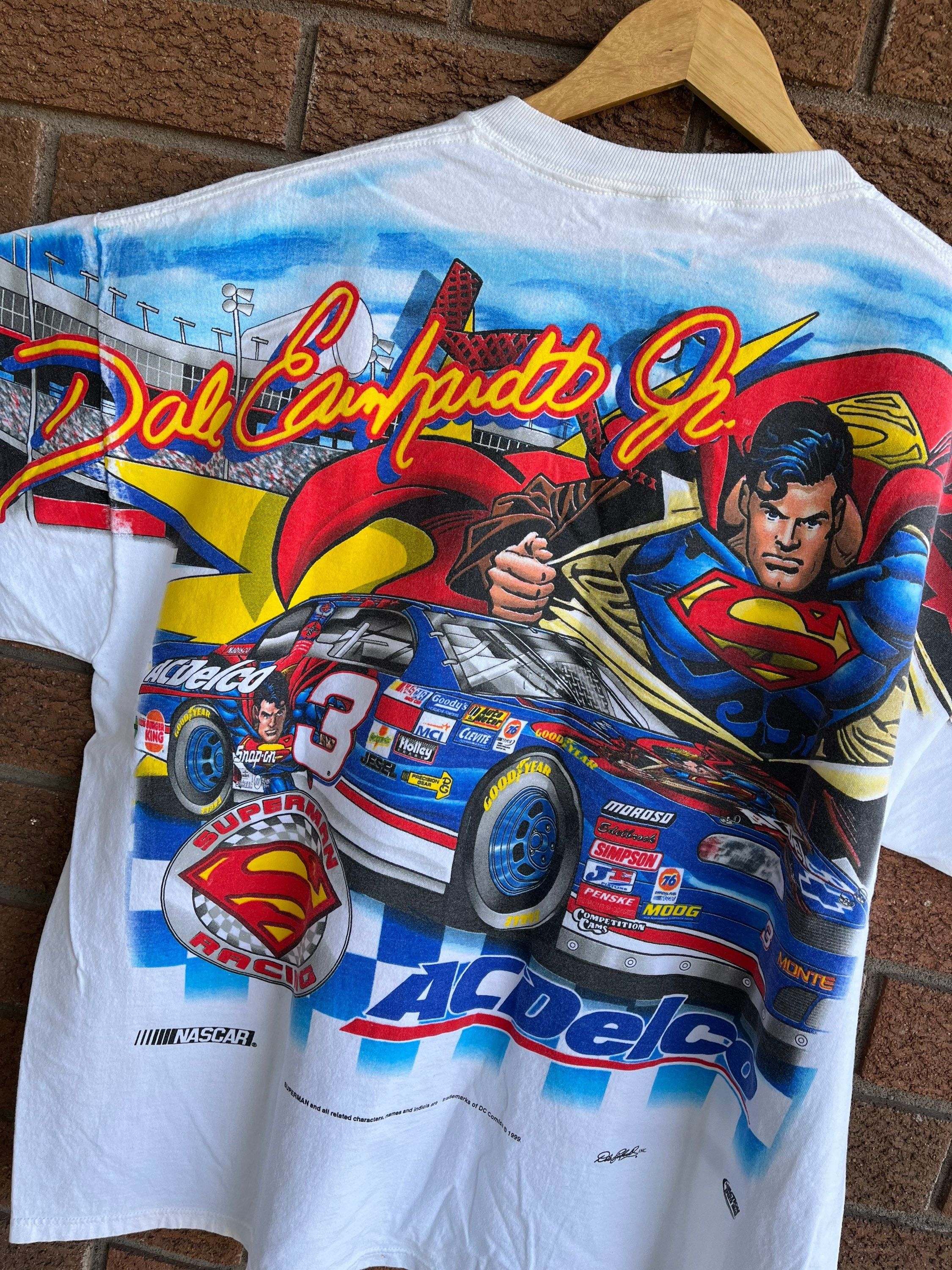 Vintage Vintage Dale Earnhardt Jr Superman AC Delco NascarT -shirt Size US XL / EU 56 / 4 - 5 Thumbnail