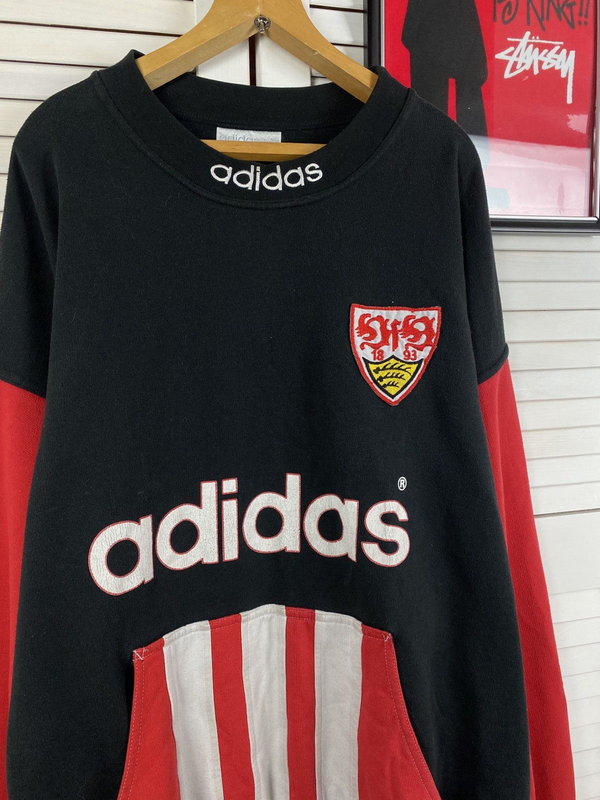 Adidas Vintage 90s Adidas VfB Stuttgart Trefoil Sweatshirt L Bundle Size US XL / EU 56 / 4 - 3 Thumbnail