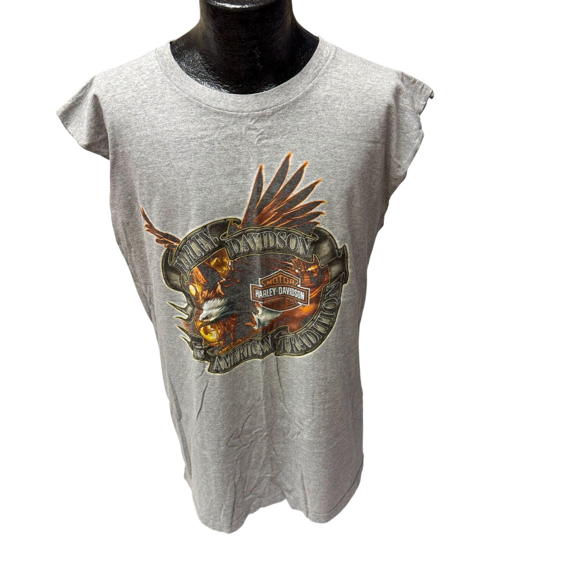 Harley Davidson Y2K HARLEY DAVIDSON Heather BIKER Tank Top SOARING EAGLE Size US XXL / EU 58 / 5 - 6 Thumbnail