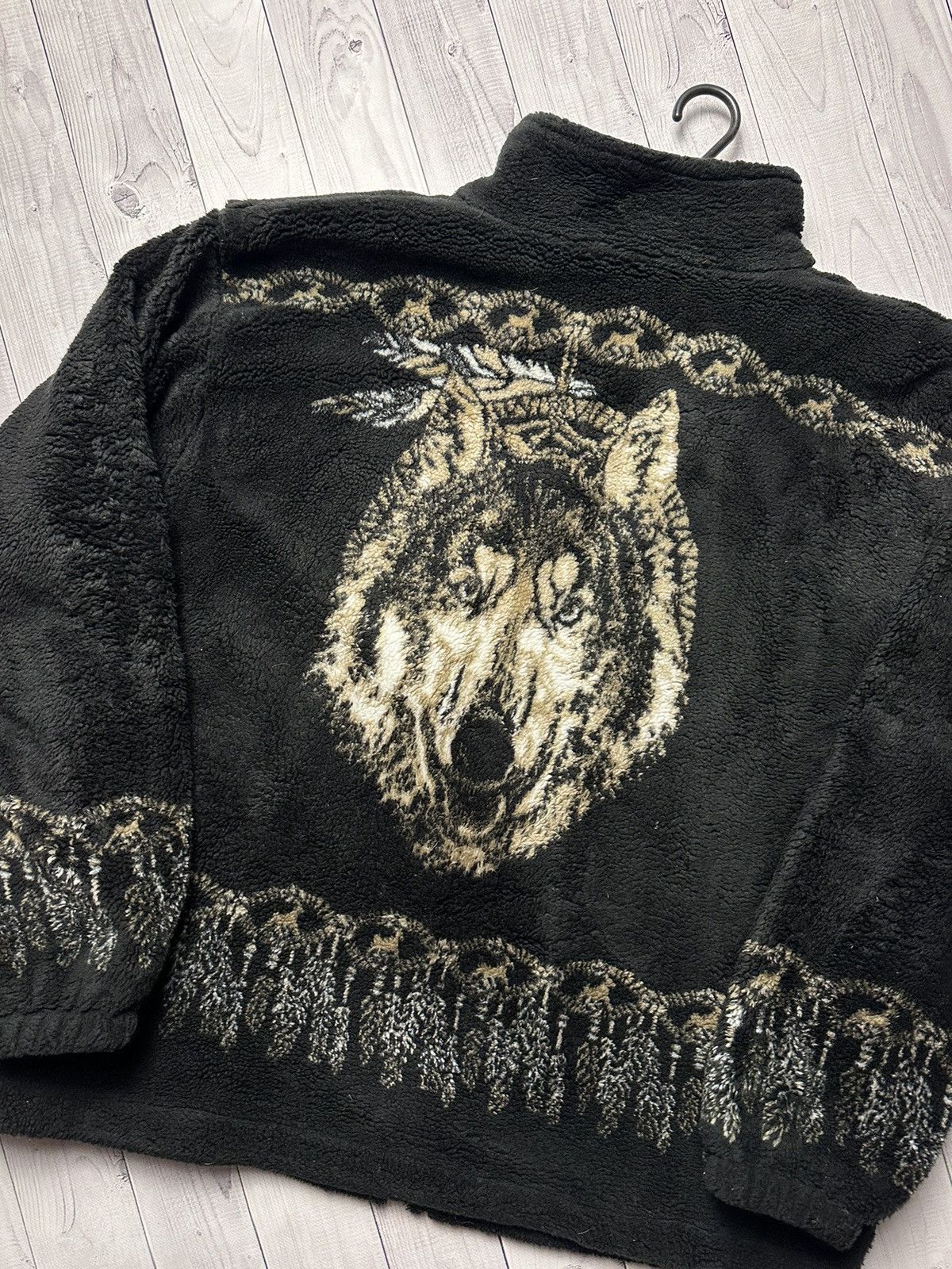 Vintage Vintage Fleece jacket wolf size M coat big logo rare UK Size US M / EU 48-50 / 2 - 2 Thumbnail