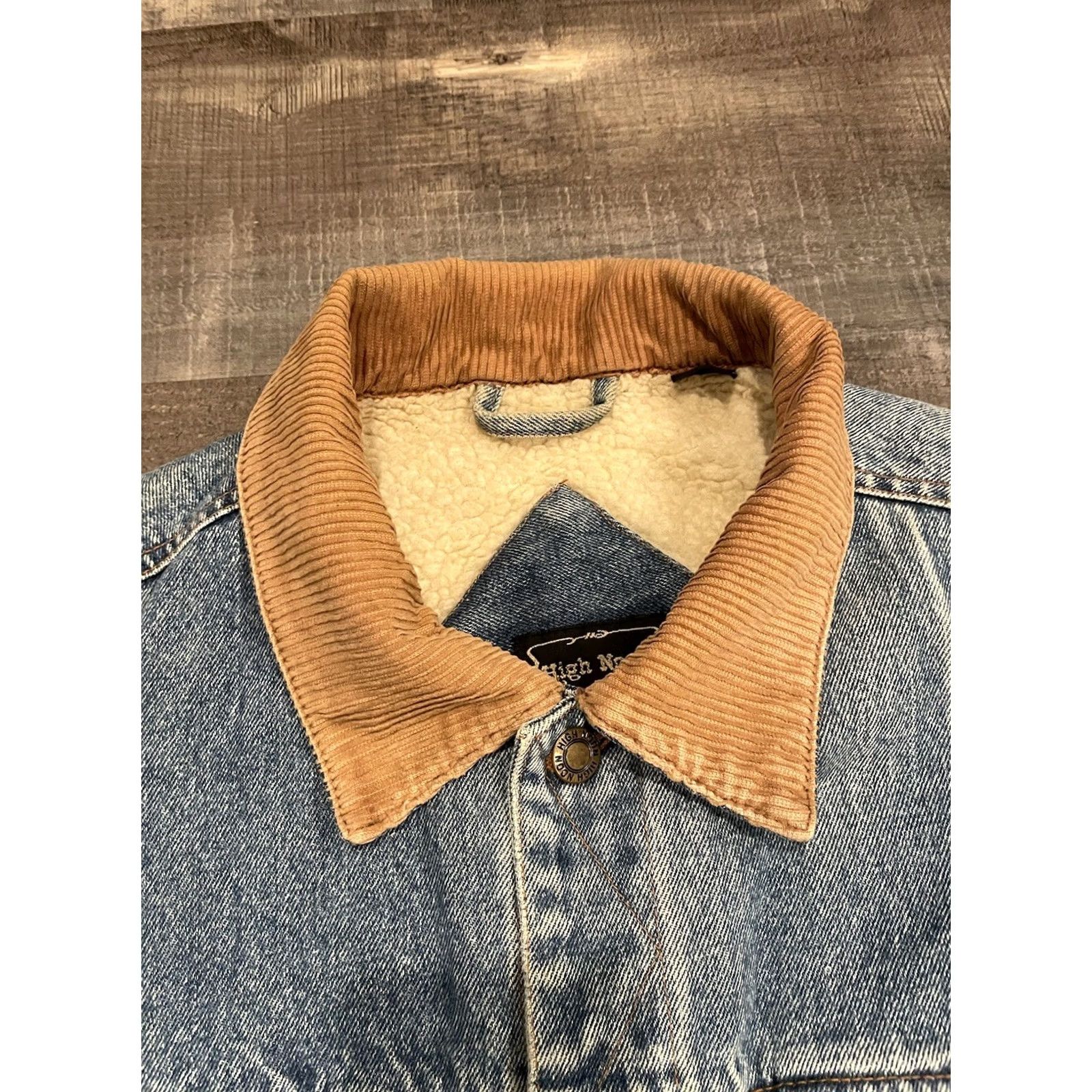 Vintage VTG High Noon Denim Trucker Jacket Mens XL Blue Button Up 90s Cowboy Grunge Western Casual Workwear–Lined Pockets Cotton Denim Jacket Size US XL / EU 56 / 4 - 2 Thumbnail