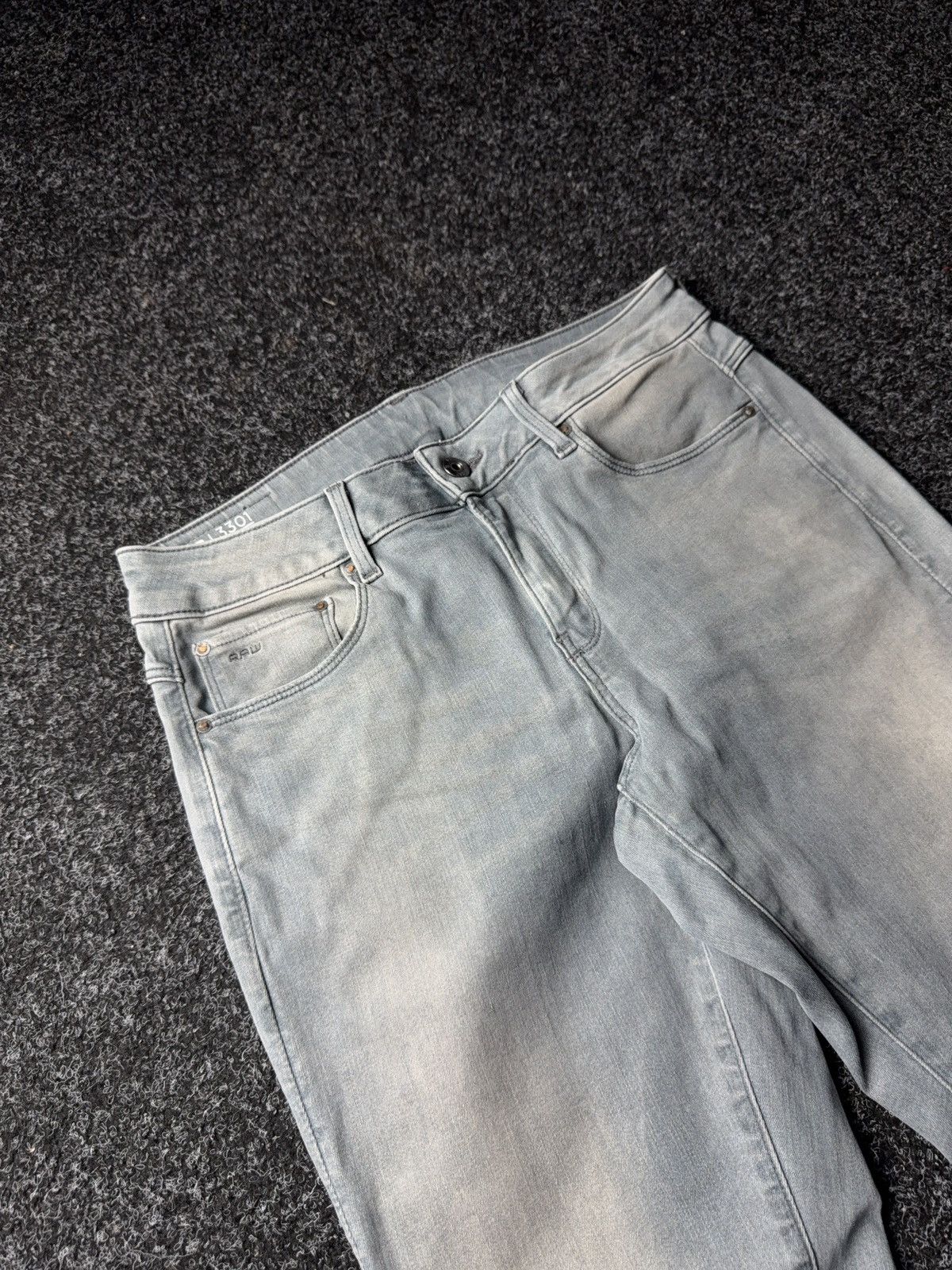 G-Star 00s Retro G-Star RAW 3301 Mid Skinny Faded Grey Denim Jeans Size 30" / US 8 / IT 44 - 5 Thumbnail