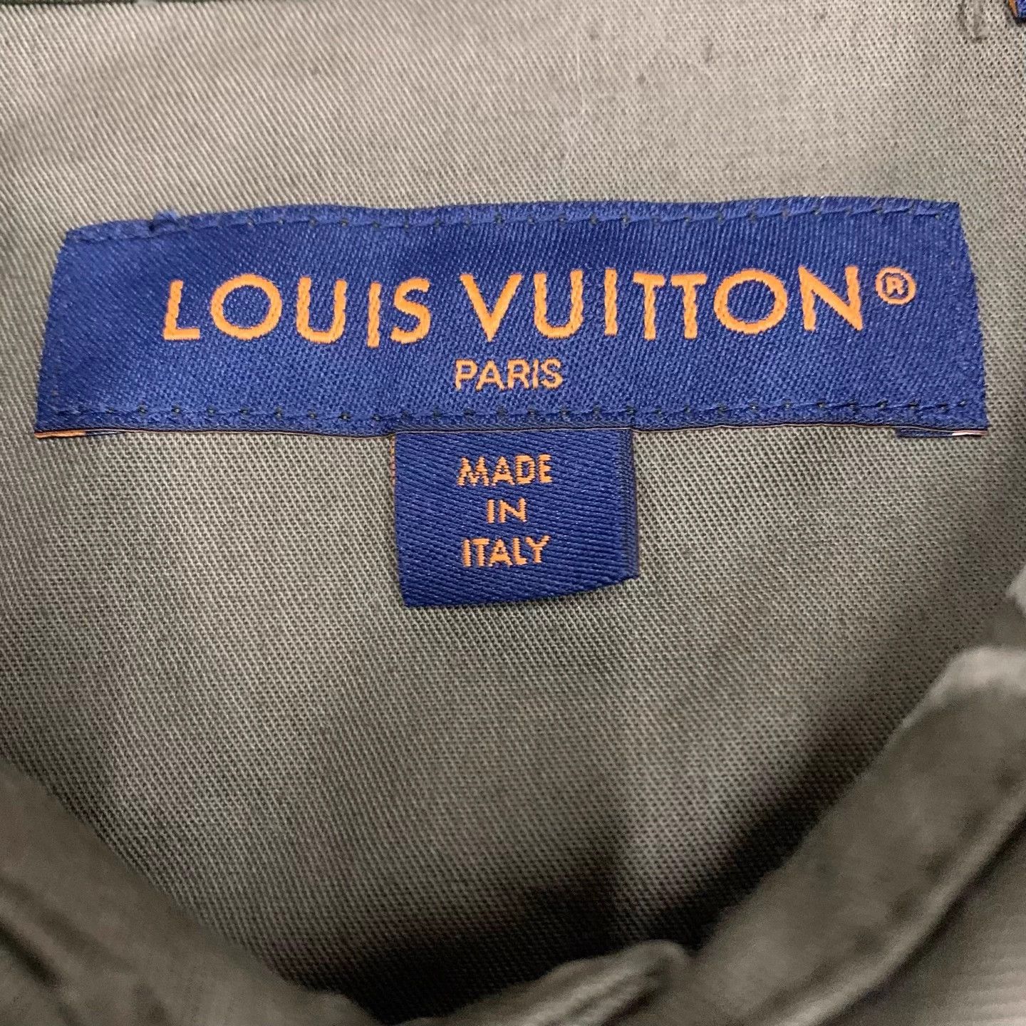 Louis Vuitton LV Green Flocked Monogram Print Shirt Jacket Size US L / EU 52-54 / 3 - 5 Thumbnail