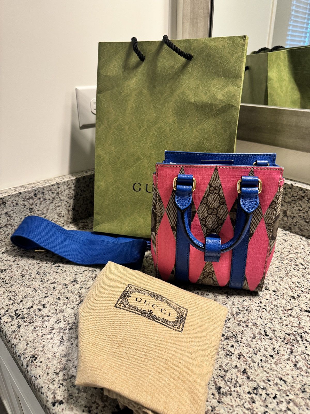 Gucci Gucci GG Supreme Rhombus Mini Tote Size ONE SIZE - 1 Thumbnail