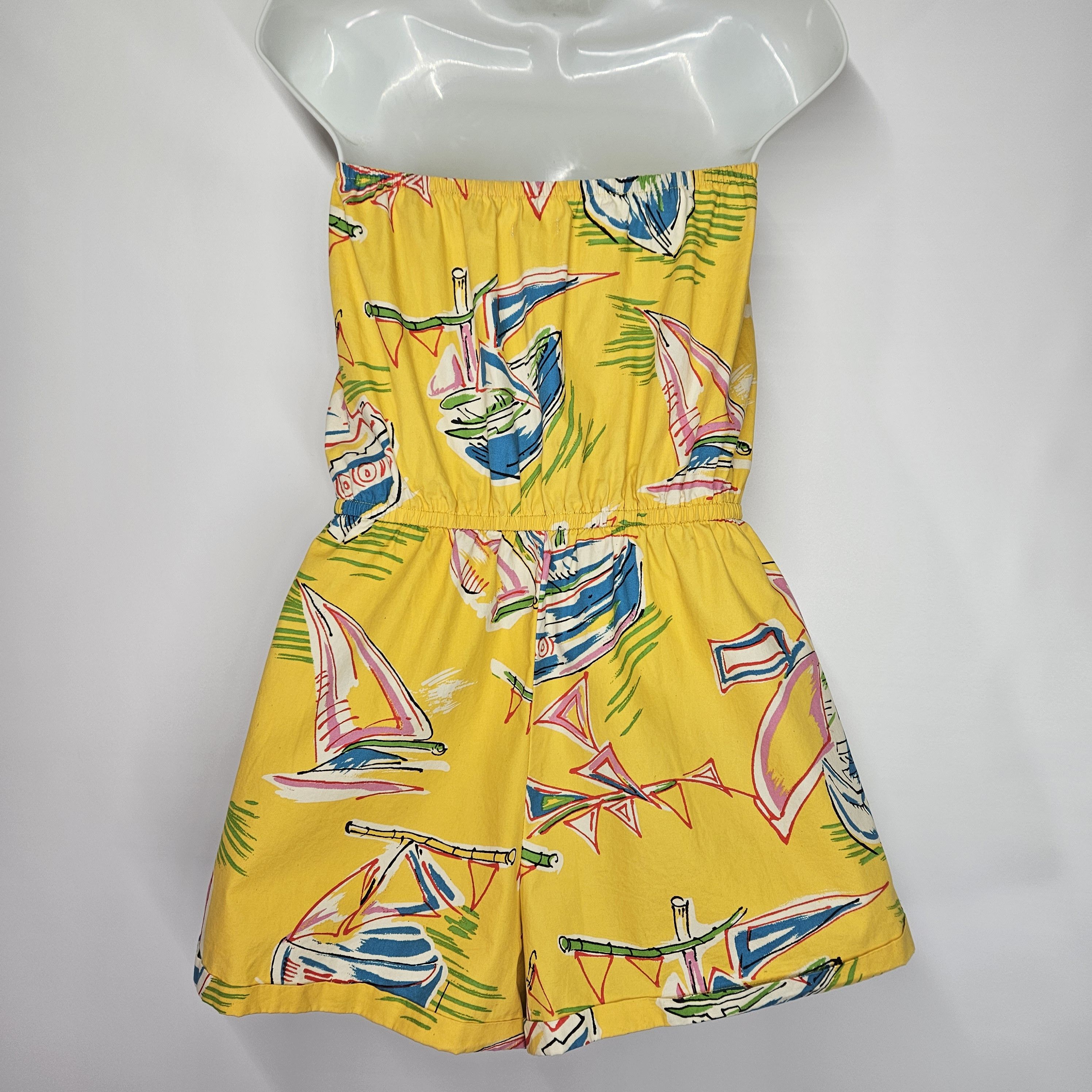 Other Kimchi Blue Size L Romper Strapless Shorts Yellow Sailing Size 34" / US 12 / IT 48 - 3 Thumbnail
