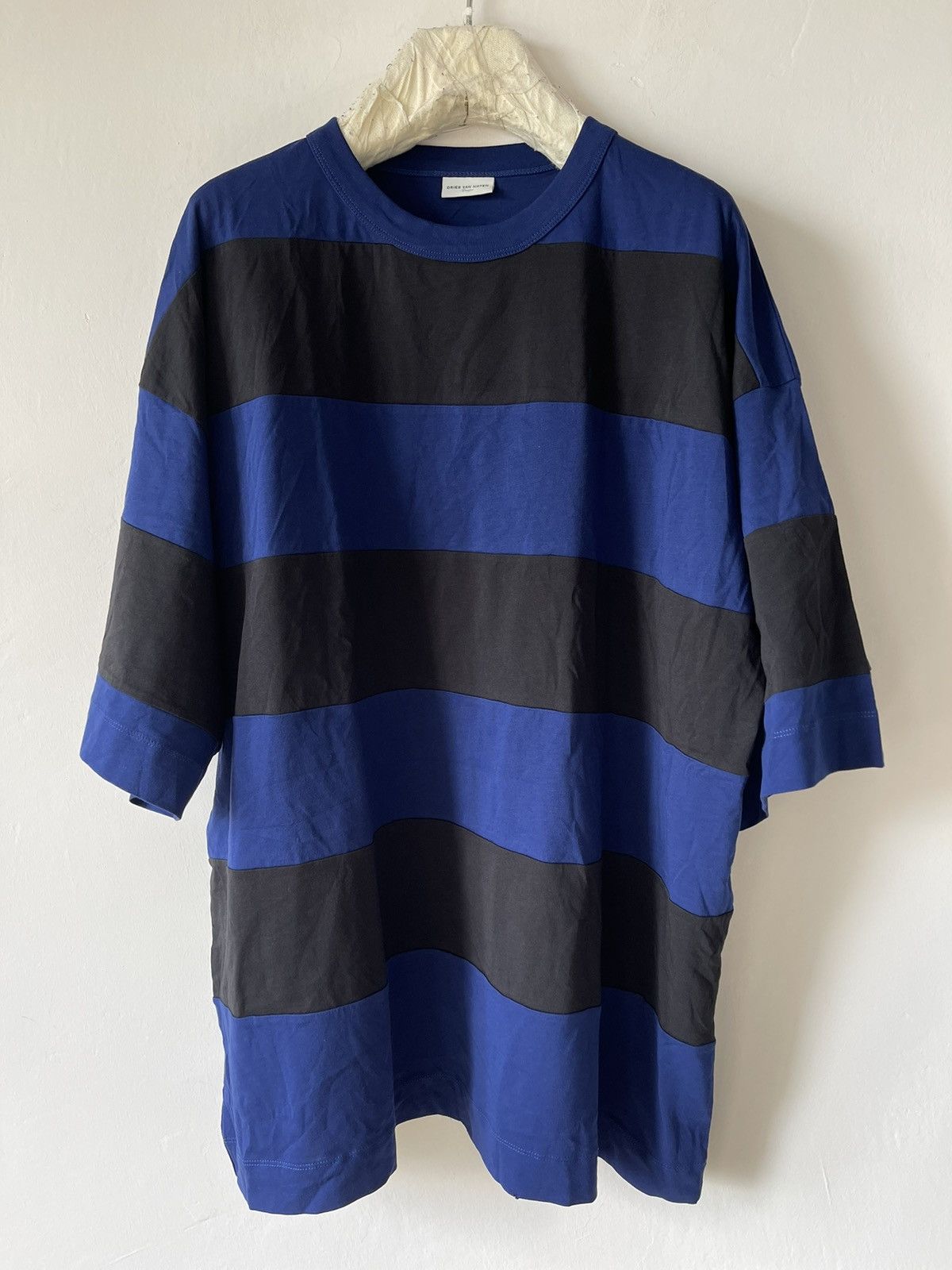 Dries Van Noten Black & Blue Striped T-Shirt Size US L / EU 52-54 / 3 - 2 Thumbnail