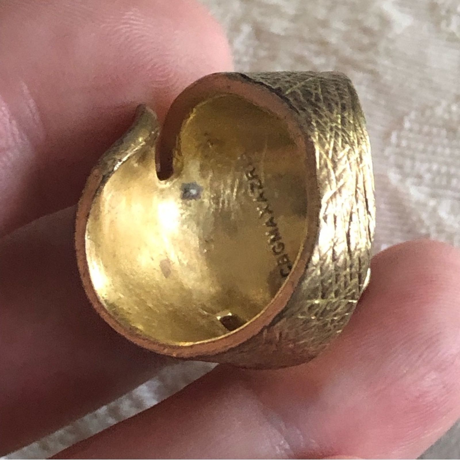 Bcbgmaxazria BCBGMaxAzria gold brutalist clear stone ring Size ONE SIZE - 7 Thumbnail