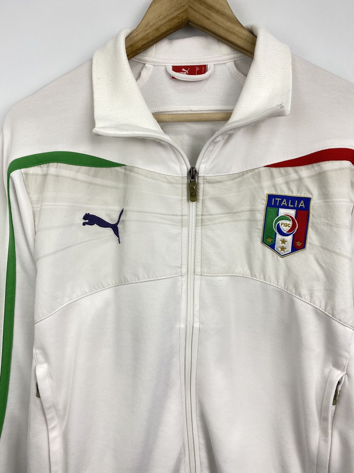 Puma 🇮🇹 Vintage Y2K Puma Italy Soccer Jersey Zip Hoodie Retro Rare Size US L / EU 52-54 / 3 - 5 Thumbnail