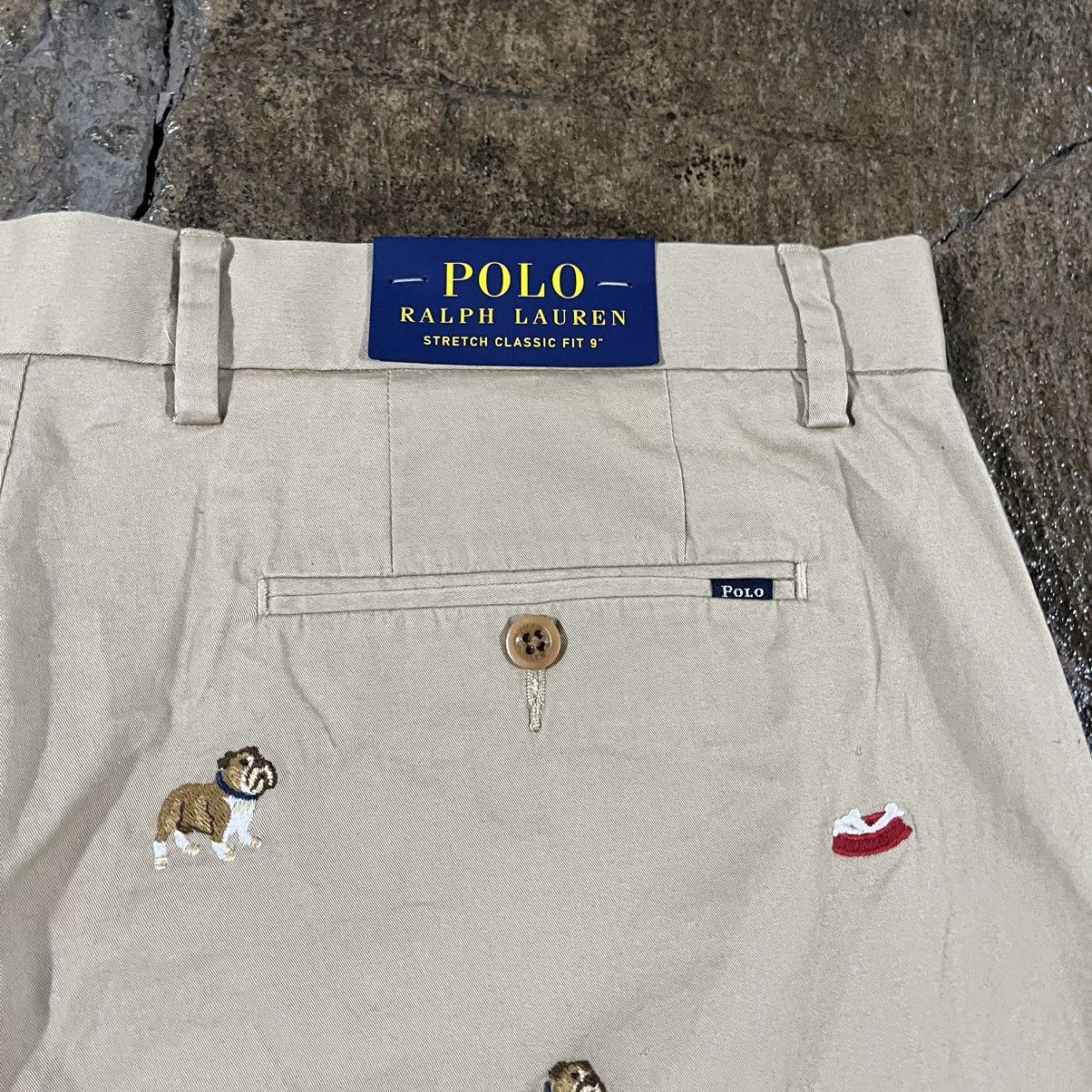 Polo Ralph Lauren × RRL Ralph Lauren × Vintage Polo Ralph Lauren Embroidered Bulldog Chino Shorts NWT Size US 38 / EU 54 - 5 Thumbnail