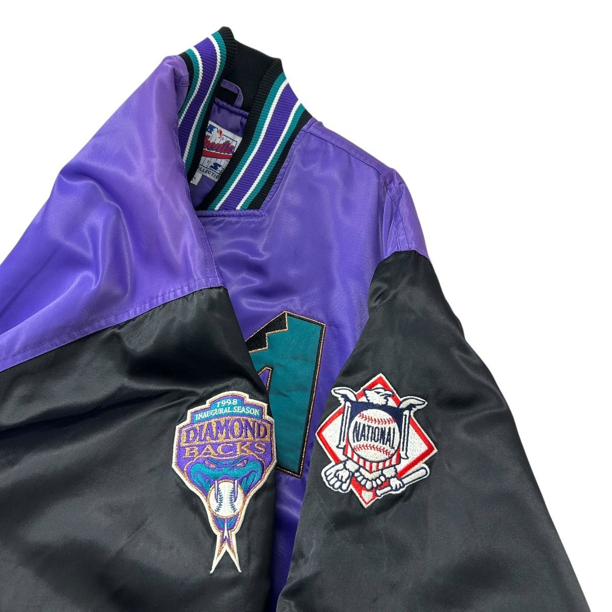 MLB VTG 90s ARIZONA DIAMONDBACKS STARTER SATIN BOMBER JACKET Size US L / EU 52-54 / 3 - 5 Thumbnail
