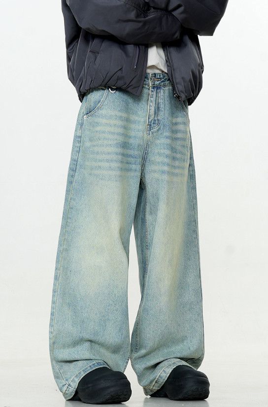 Vintage Distressed men's retro cleanfit loose casual straight jeans Size US 32 / EU 48 - 2 Thumbnail