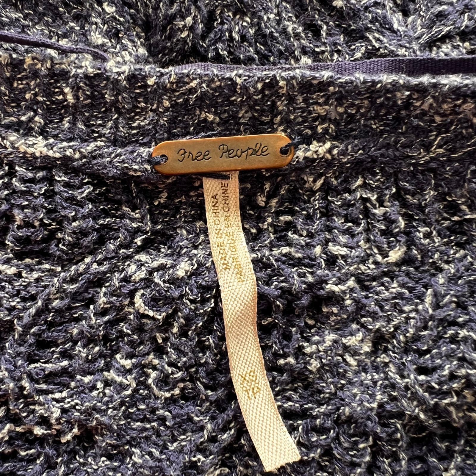 Free People Free People Blue Cable Knit Boat Neck Pullover Sweater, XS Size XS / US 0-2 / IT 36-38 - 3 Thumbnail