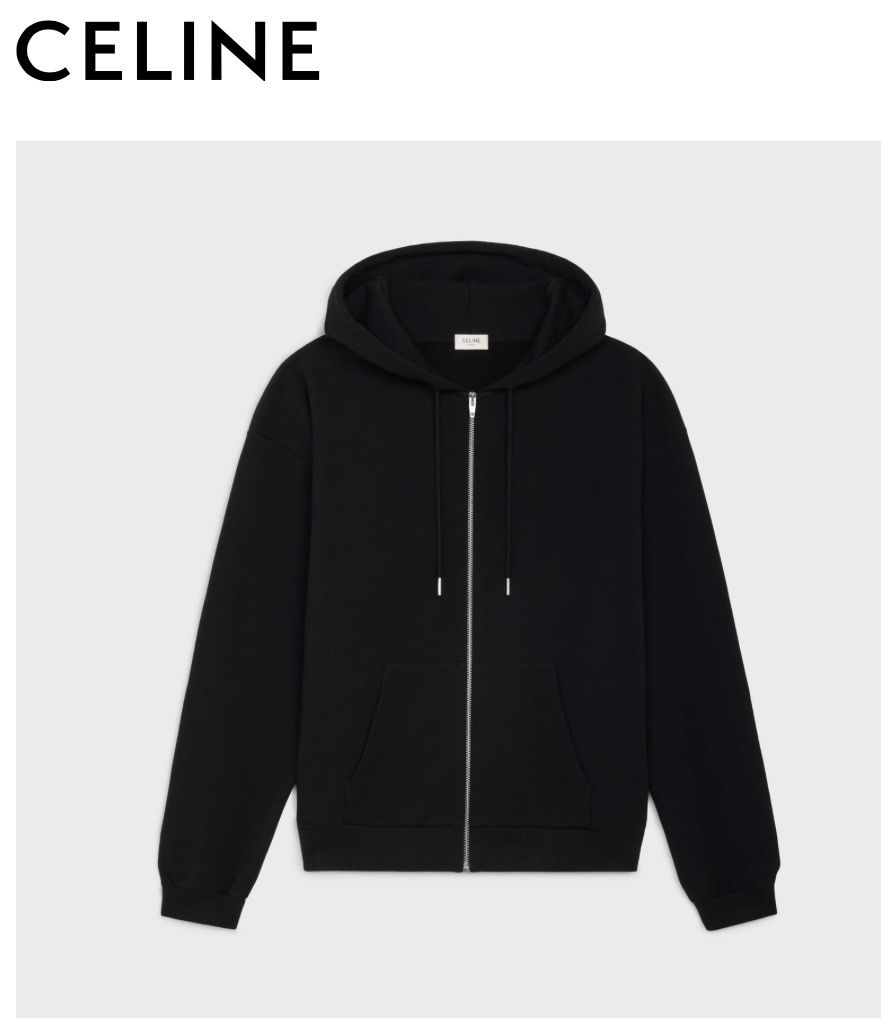 Pre-owned Celine Loose Hoodie In Cotton Fleece In Black