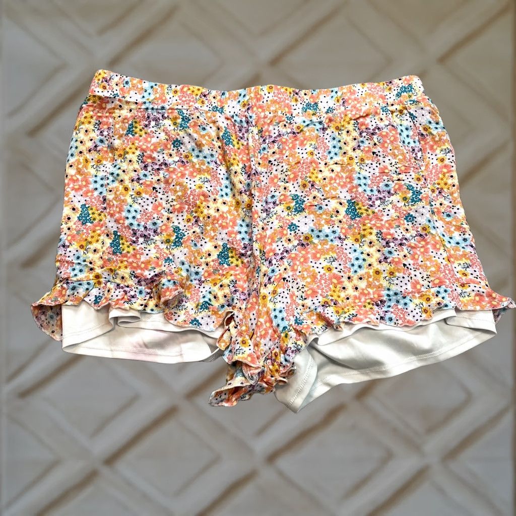 Torrid Torrid Sweat Shorts Womens L Colorful Floral Lined Lounge Casual Soft Size 27" / US 4 / IT 40 - 1 Thumbnail