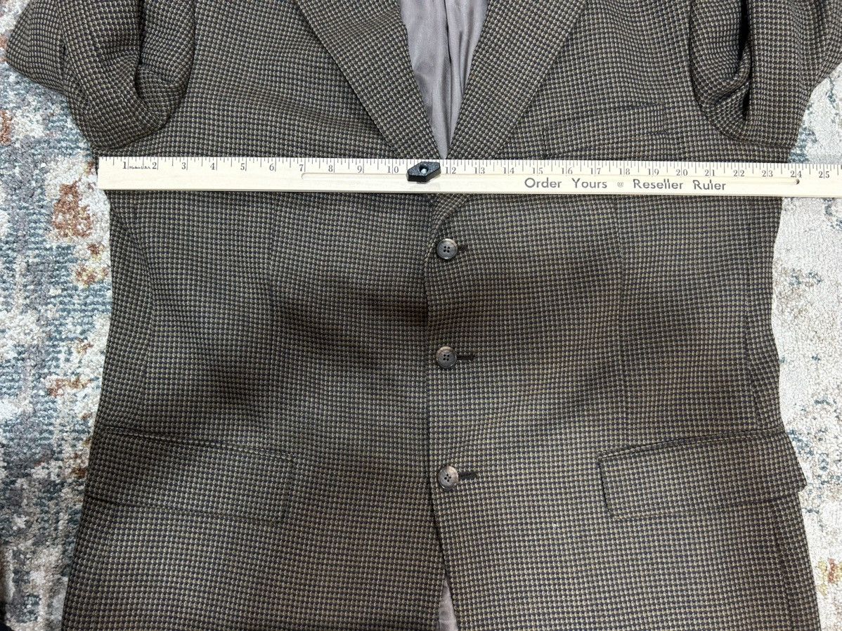 Givenchy Vintage Monsieur Givenchy Wool Sport Coat Brown Navy Houndstooth Size 42R - 6 Thumbnail