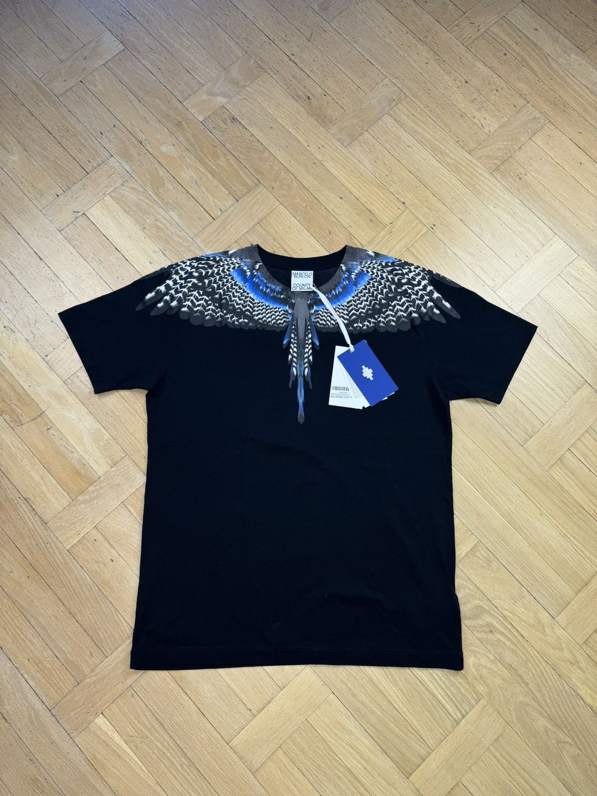 Marcelo Burlon MARCELO BURLON BLACK WING BLUE TEE Size US M / EU 48-50 / 2 - 1 Thumbnail