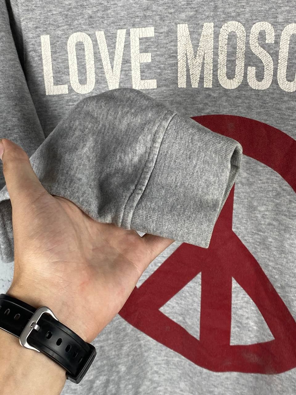 Designer × Moschino Love Moschino Peace Sign Grey Iconic Hoodie Size US S / EU 44-46 / 1 - 6 Thumbnail