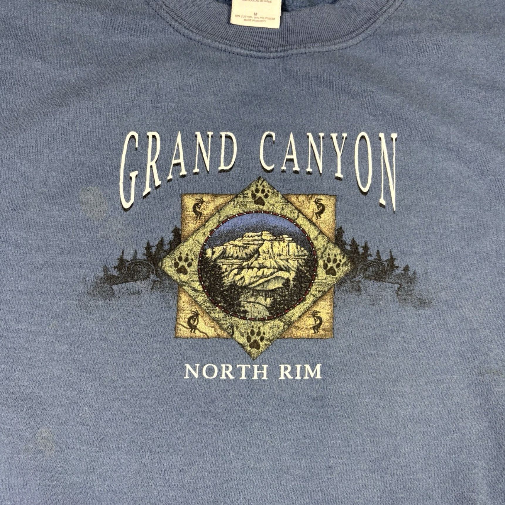 Gildan VINTAGE Grand Canyon Sweatshirt M Adult Blue Cotton Graphic Print 90s Gildan Heavyweight Pullover Men Size US M / EU 48-50 / 2 - 3 Thumbnail