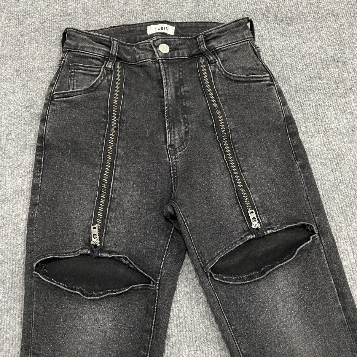 Japanese Brand Japanese Evris High Waist Black Denim Flared Pants Size 24" / US 00 / IT 34 - 3 Thumbnail