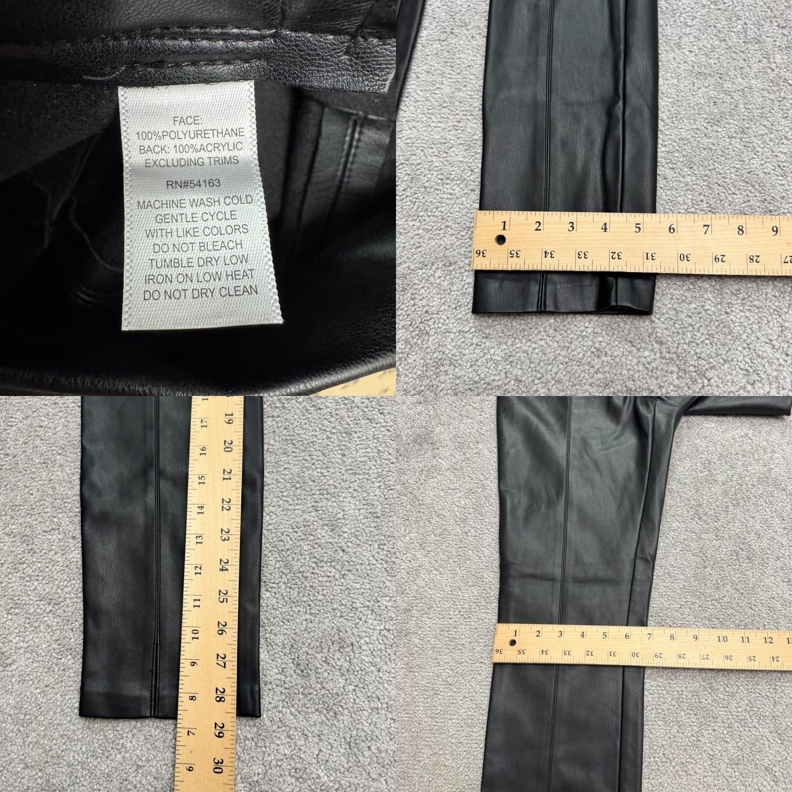 Andrew Marc Marc New York Andrew Marc Faux Leather Straight Leg Trouser Pants Women XS Black Size 26" / US 2 / IT 38 - 8 Thumbnail