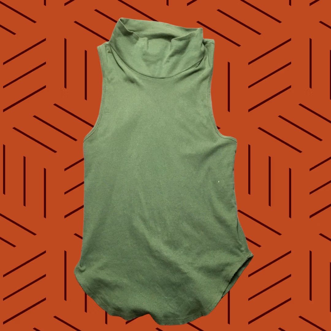 Free People Free People Tank Womens Medium Green Mock Turtleneck Sleeveless Made USA Size M / US 6-8 / IT 42-44 - 1 Thumbnail