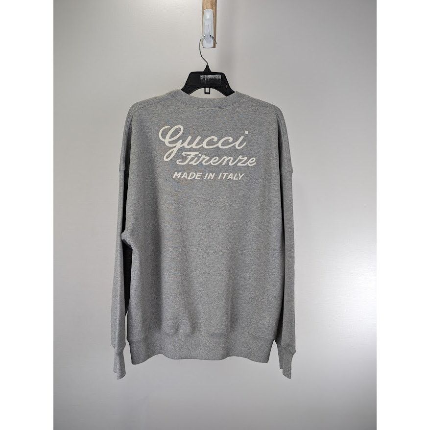 Gucci o1rshd1 Cotton Jersey Crewneck Sweatshirt in Grey Melange Size US S / EU 44-46 / 1 - 7 Thumbnail