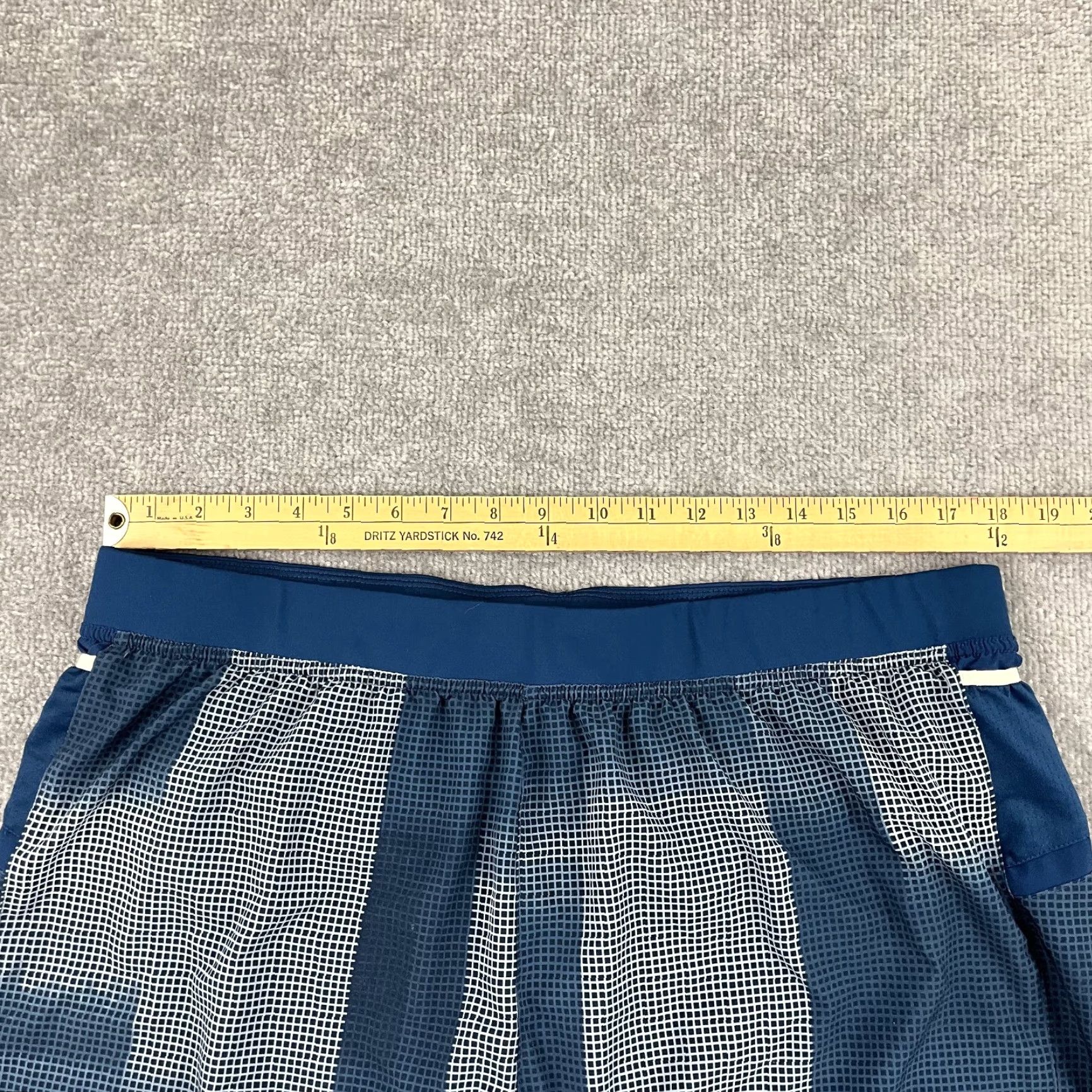Brooks Brooks Athletic Shorts Mens XL / 4.5" Lined Indigo Rush Blue Gray Running Training Sherpa Geometric Pattern Casual Activewear Size US 36 / EU 52 - 5 Thumbnail