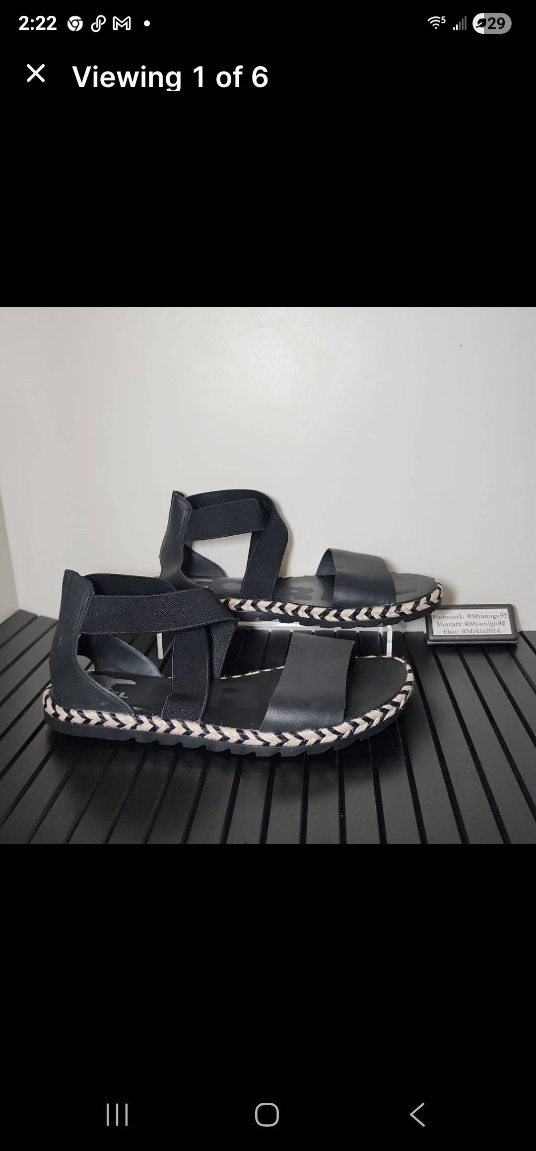 SOREL Sorel Women's Ella II Sandal - Black, Arrow Size US 9.5 / IT 39.5 - 1 Thumbnail
