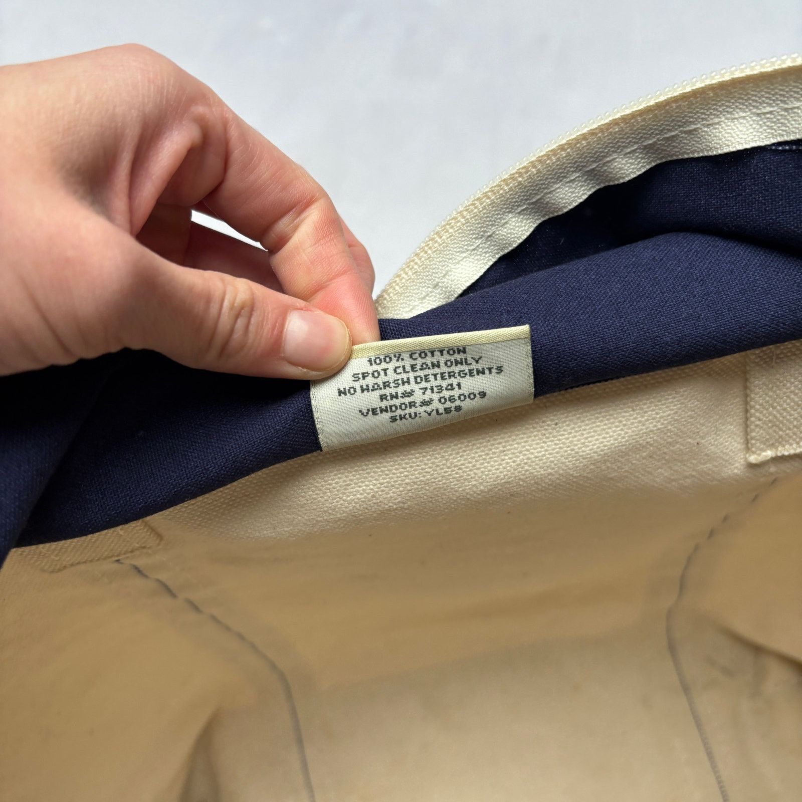 L.L. Bean Vintage 90s LL Bean Boat and Tote Canvas Bag Beach Grocery Size ONE SIZE - 11 Thumbnail