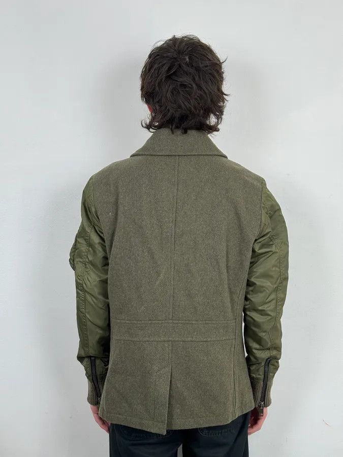 Diesel Diesel Khaki Green Caban Wool & Nylon Hybrid Bomber Jacket Size US M / EU 48-50 / 2 - 3 Thumbnail