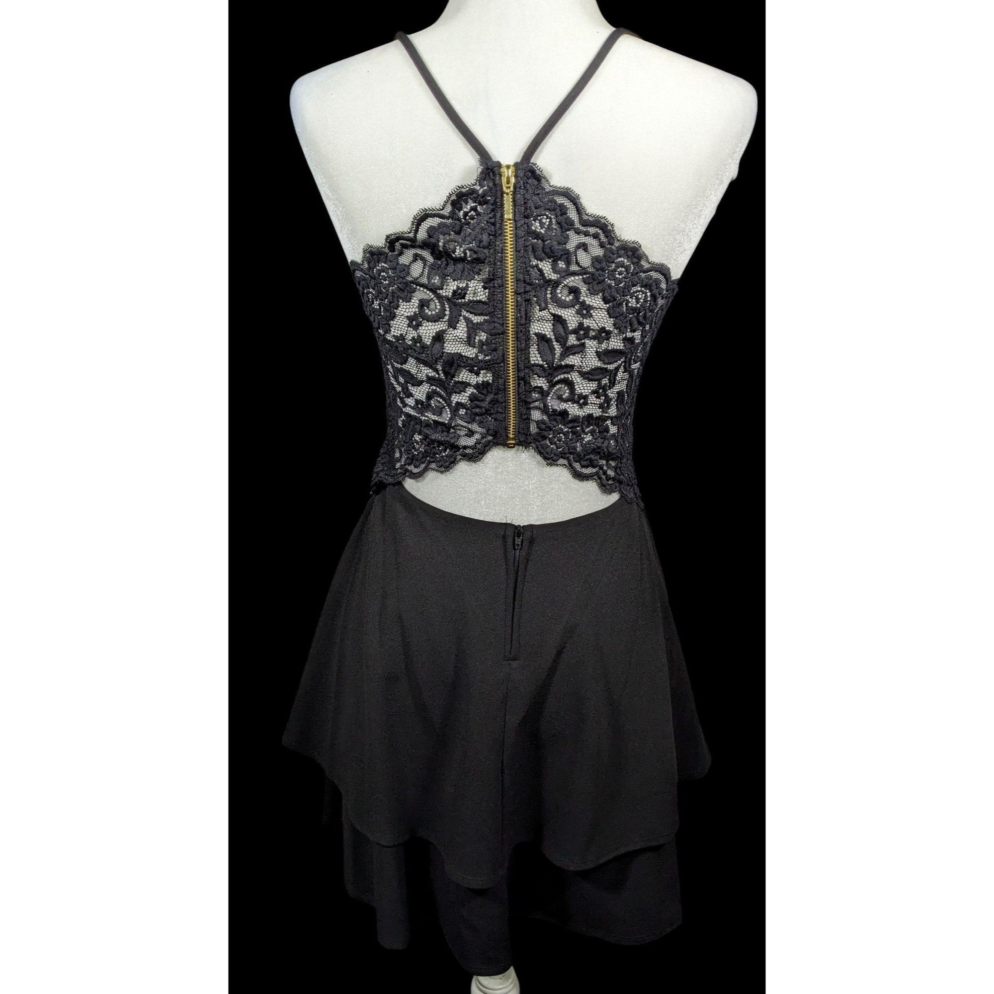 Other B. Darlin Y2K Gothic Lace Back Fit And Flare Mini Dress Size Size L / US 10 / IT 46 - 5 Thumbnail