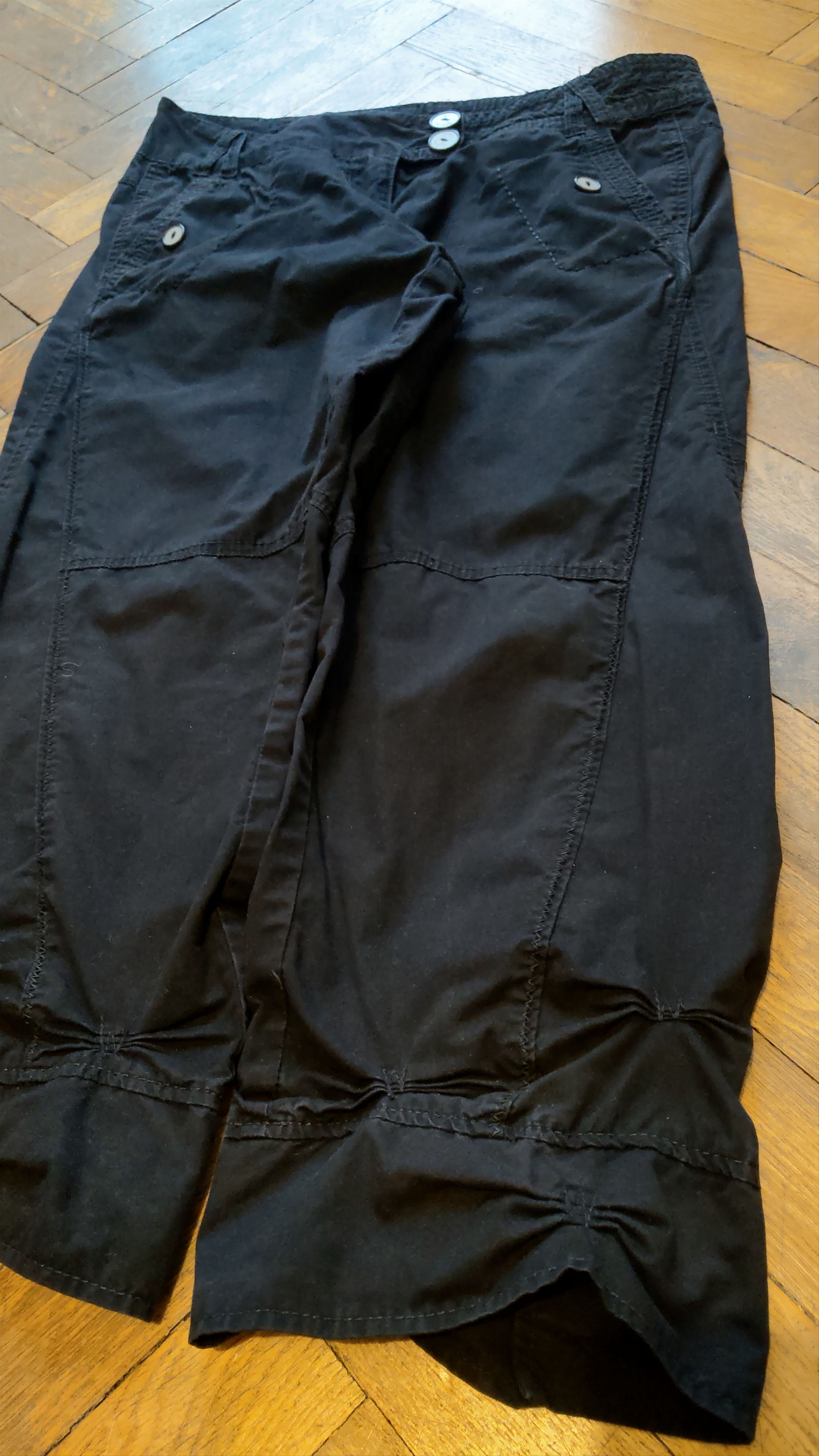 Japanese Brand × Vintage Draped 3/4 Pants Flared Shorts Goth Baggy Bootcut Vintage 32 Size US 32 / EU 48 - 2 Thumbnail