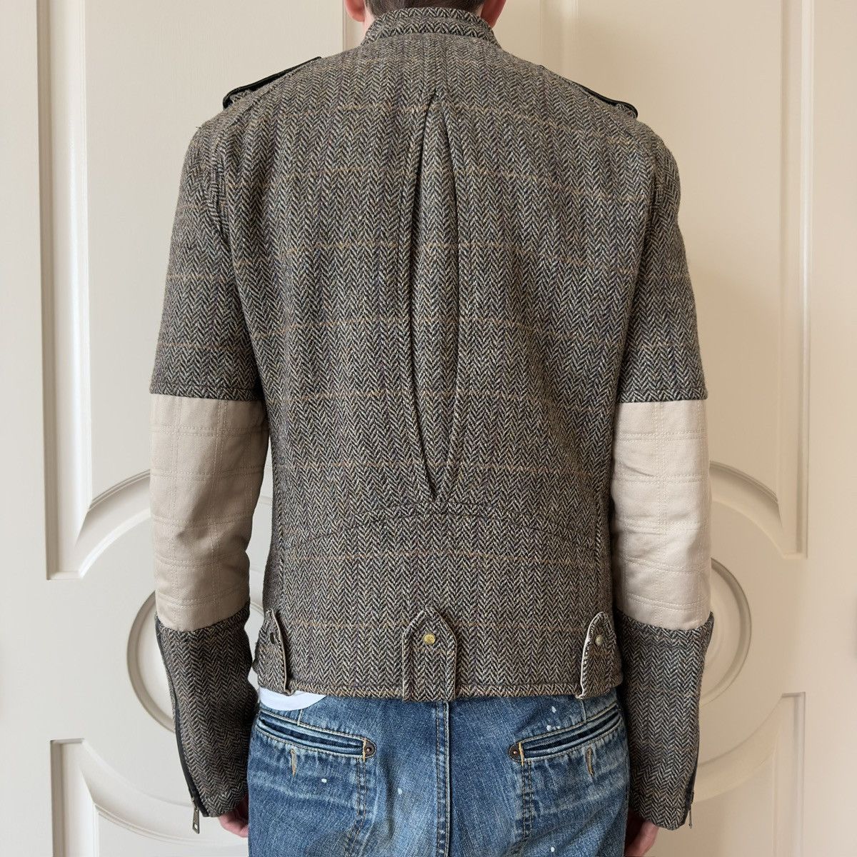 Dsquared2 Dsquared2 F/W 2001–02 Harris Tweed Biker Jacket Size US M / EU 48-50 / 2 - 2 Thumbnail