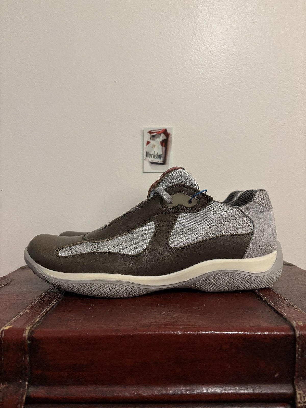 Prada Prada Olive Green Leather Americas Cups Size US 11 / EU 44 - 3 Thumbnail
