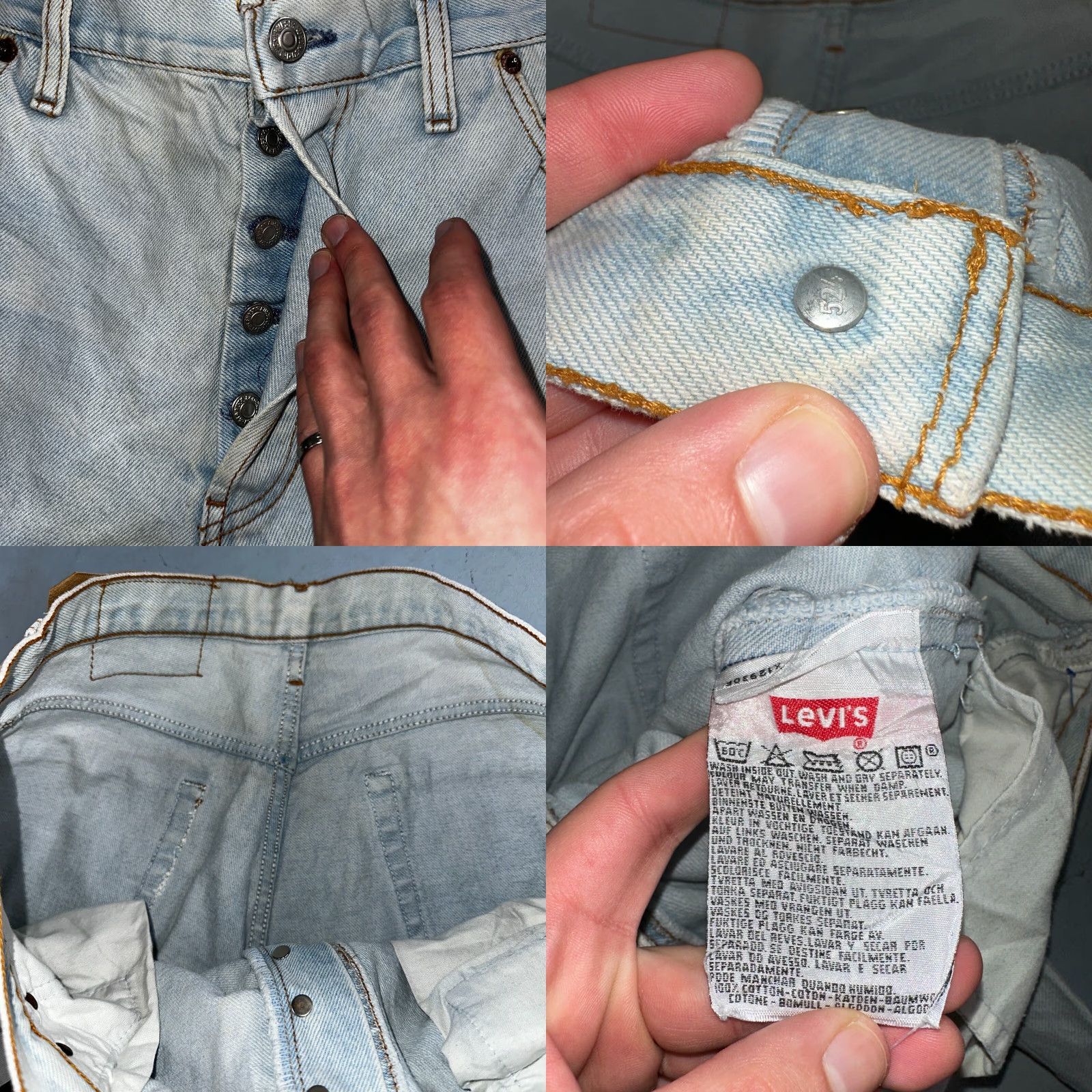 Levi's Levi's 501 Vintage 90s Europe Straight Leg Jeans Light Wash 38x36 Men Blue Denim Cotton Regular Jeans 501 Series 90s Mens Size US 38 / EU 54 - 8 Thumbnail