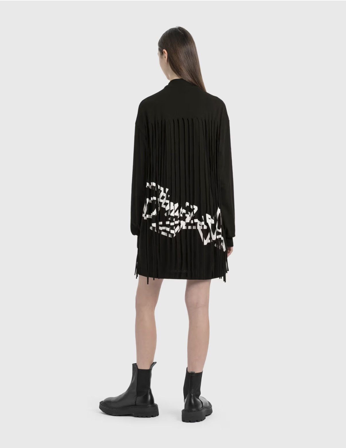 Palm Angels Palm Angels Black Fringed Dress Size S / US 4 / IT 40 - 2 Thumbnail