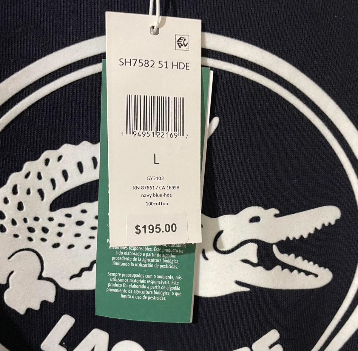 Lacoste Unisex Lacoste Sweatshirt Size US L / EU 52-54 / 3 - 4 Thumbnail
