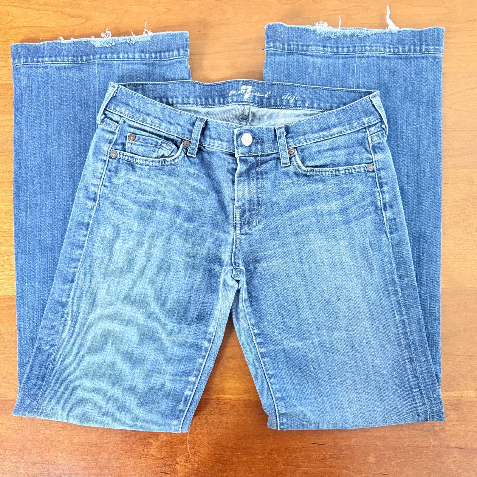 Other 7 For All Mankind Dojo Flare Blue Jeans Size 29 Size 30" / US 8 / IT 44 - 8 Thumbnail