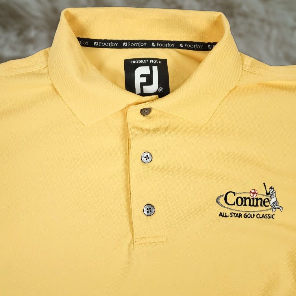 Footjoy FJ FootJoy ProDry Polo Shirt All Star Classic Yellow Men Medium M Regular Color: Yellow Polo Shirt Size US M / EU 48-50 / 2 - 1 Thumbnail