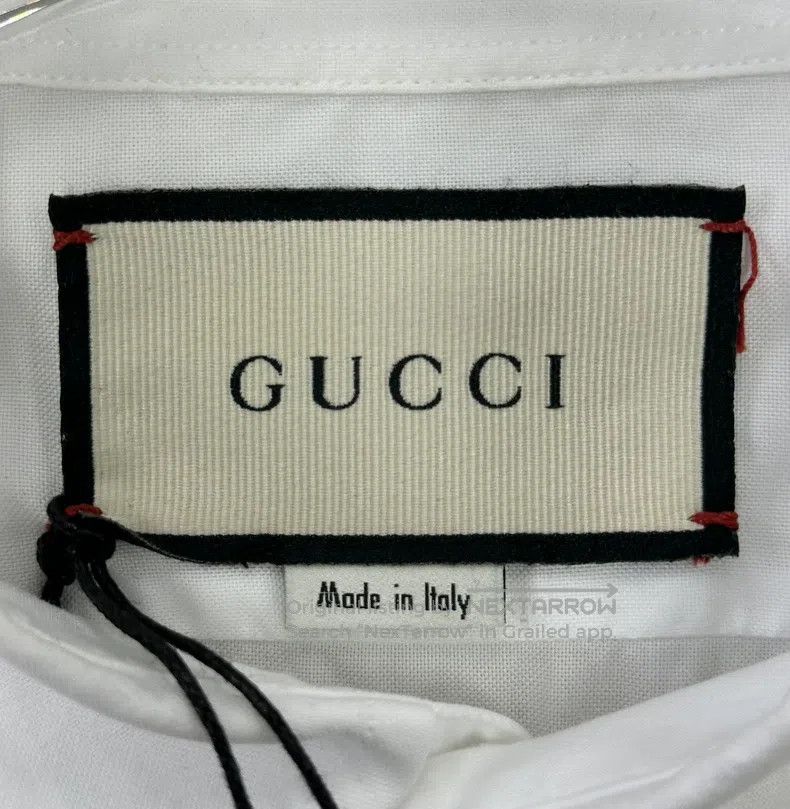 Gucci Gucci Size16 White embroidered letter logo shirt Size US M / EU 48-50 / 2 - 3 Thumbnail