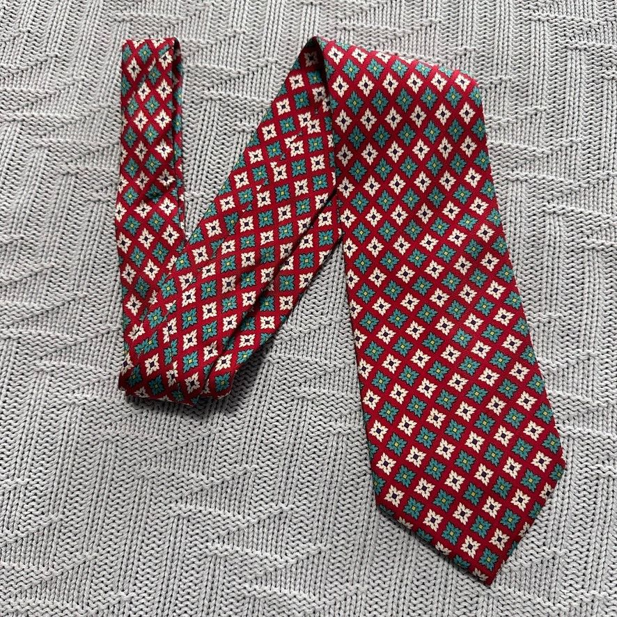 Hugo Boss Hugo Boss red geometric flower silk tie Size ONE SIZE - 1 Thumbnail